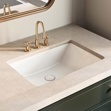 24 In. L X 16 In. W Rectangle Undermount Bathroom Sink Glossy White, Vitreous Ch