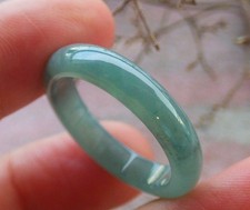 Video Certified Icy Green Natural A JADE Jadeite Circle RING USA. 10.5    205651