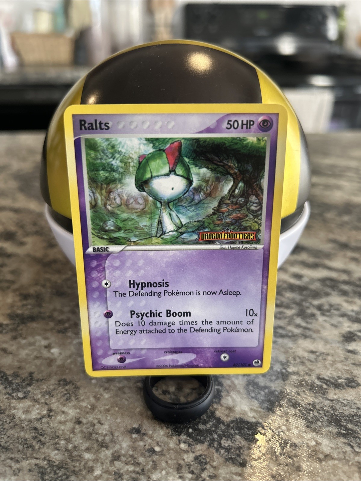 Ralts 60/101 Dragon Frontiers Reverse Holo Pokemon TCG Vintage Card Stamped LP