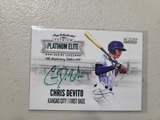 2018 ONYX Platinum Elite CHRIS DEVITO RC Green PARALLEL AUTO #PE-CD /50 Royals