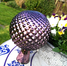 Groß Kugel Rosenkugel Glas Antikfinish 15cm Gartenkugel Bauernsilber lila