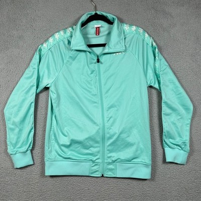 Kappa Banda Anniston Track Jacket Mens's M Mint Green Aqua Full Zip Omini Logo