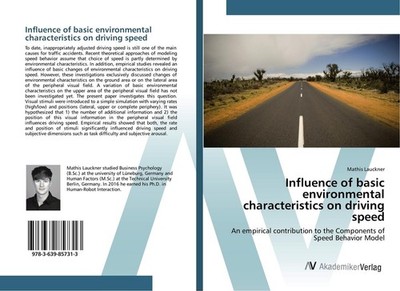 Influence of basic environmental characteristics on driving speed Mathis Lauckne
