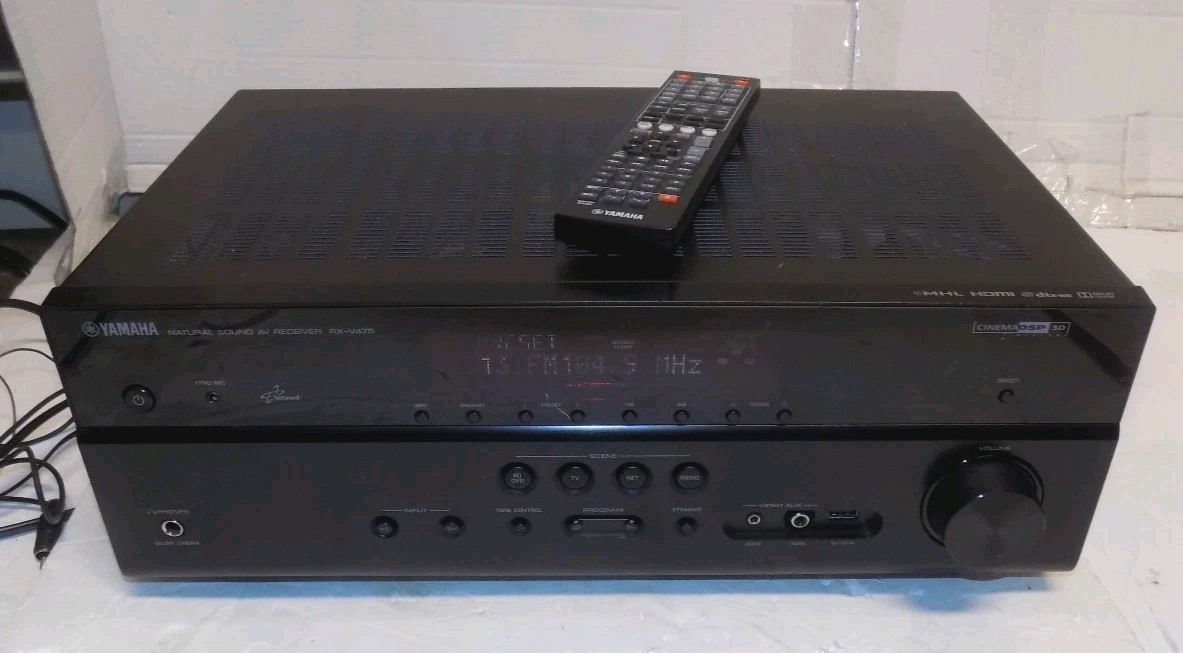 【スピーカー、リモコン付き】YAMAHA AVレシーバー RX-V475 Yamaha RX-V475 Stereo Receiver 5.1 Channel HDMI USB Headphone Jack