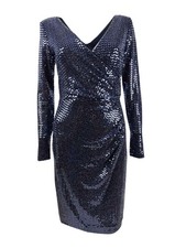 Betsy & Adam Women's Plus Size Sequin Wrap Dress
