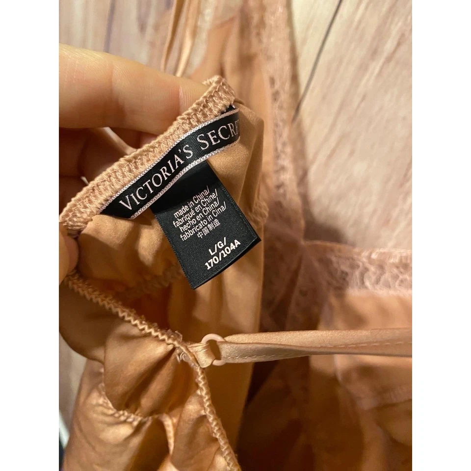 Victoria’s Secret Grande Bebé Muñeca Lencería Camisola Noche Top Encaje Oro Rosa Foto 4 de 4