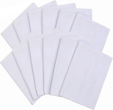 Handkerchiefs for Men Soft Pure White Cotton Hanky