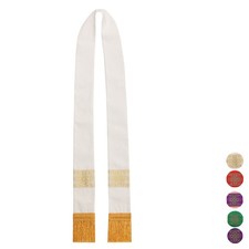 Clergy Stole with Floral Cross Embroidery Clergy Priest Mass Stole Pastor Stole