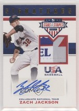 2017 USA Baseball Stars & Stripes Laundry Tag 5/8 Zach Jackson Patch Auto 0i76