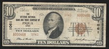 1929 $10 PIQUA, OH National Bank Note TYPE 2 MIAMI COUNTY OHIO 00468