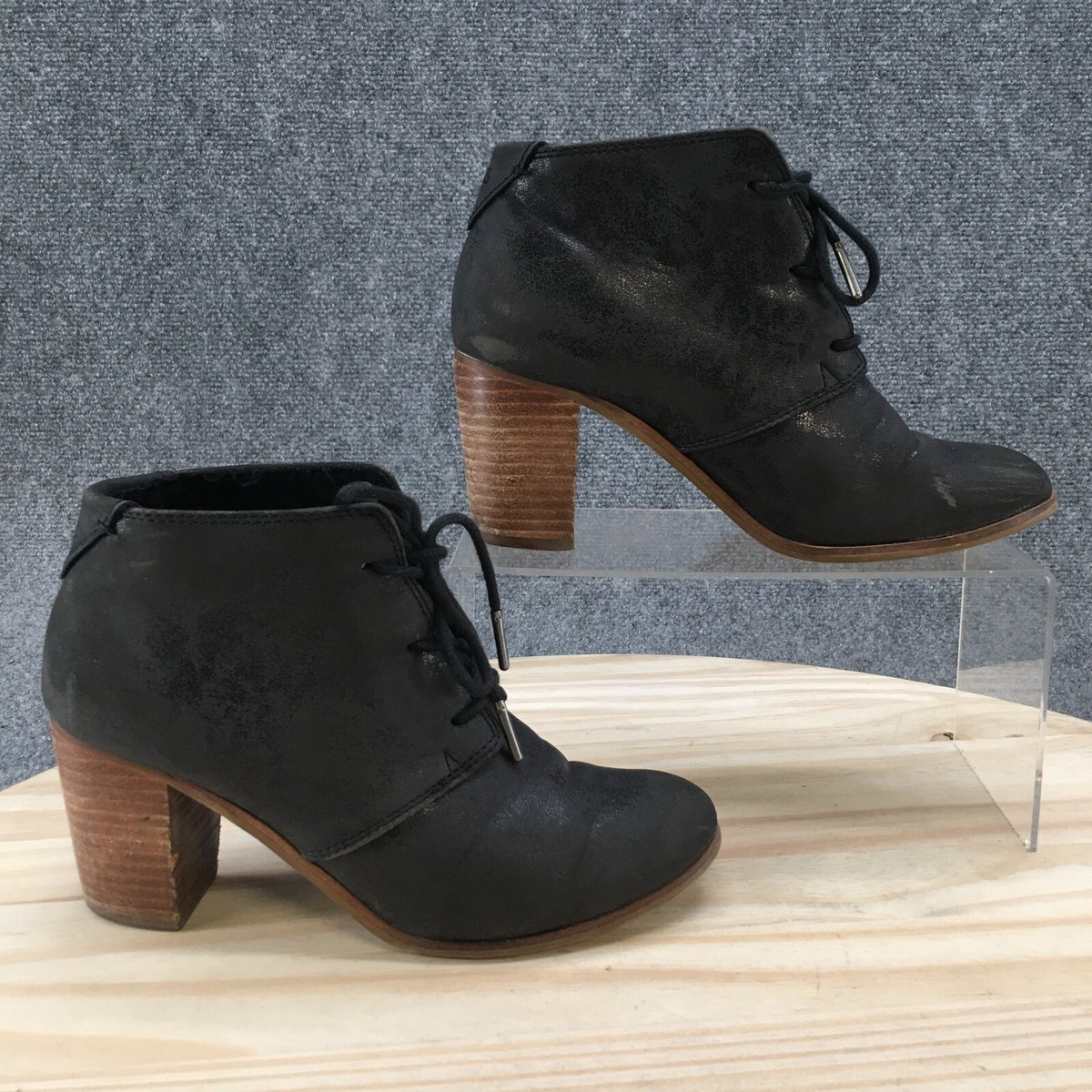 Style Black Tom Boots Toms Boots Womens Ankle Booties Block Heels