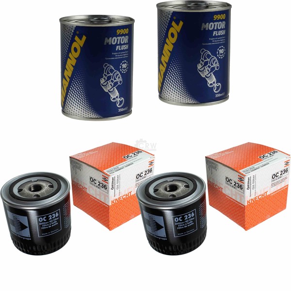 2X Original Mahle / Knecht ÖLfilter OC 236 + 2X SCT Motor Flush MotorspüLung-image