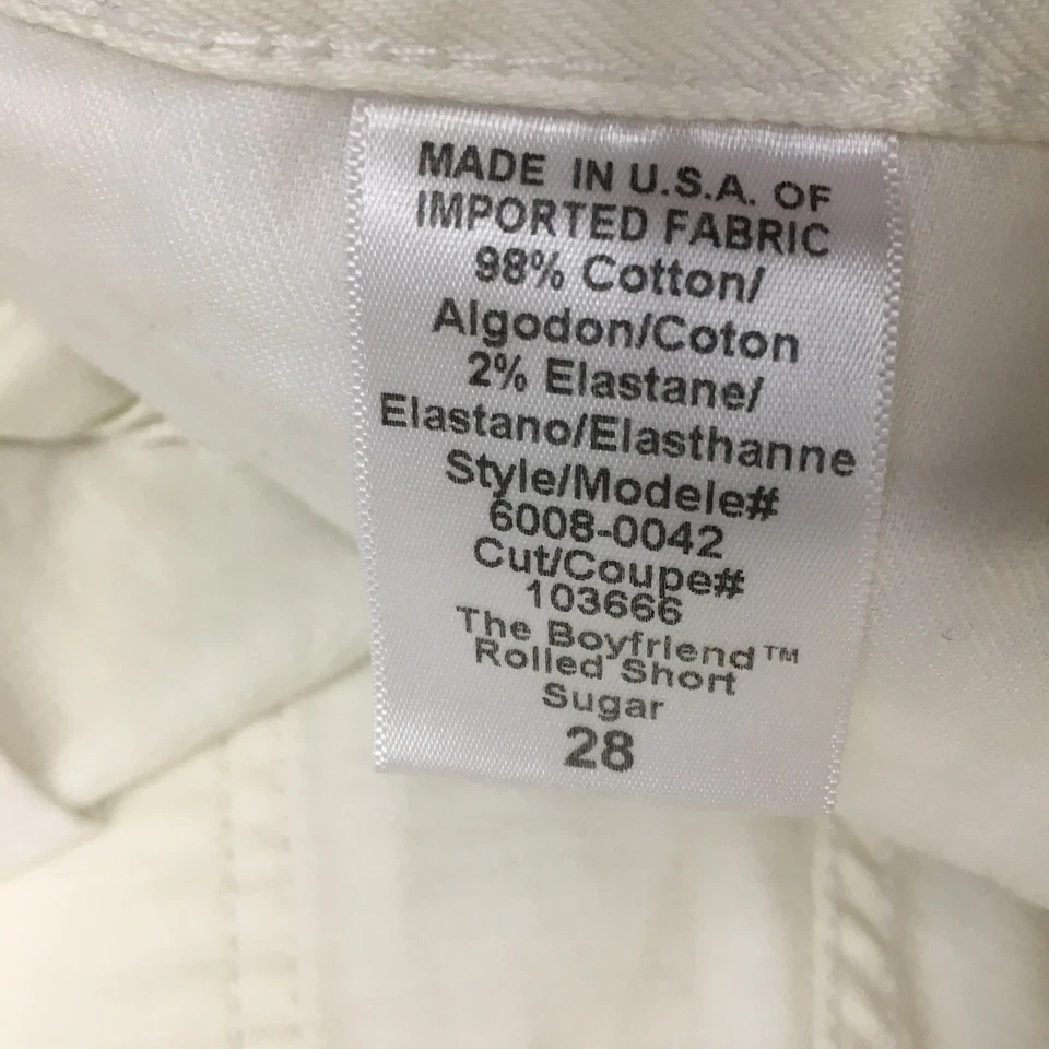 Pantalones cortos de mezclilla CURRENT ELLIOTT Sugar Wash The Boyfriend Roll para mujer talla 28 Foto 4 de 4