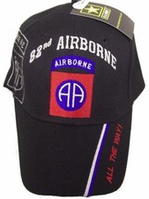 82nd AIRBORNE ALL THE WAY BLACK BASEBALL EMBROIDERED HAT usa army vet cap A152