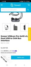 Kvaser USBcan Light 2xHS New without box half price 