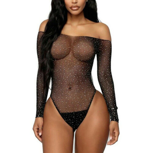 Sexy Dessous Fischernetz Körperstrümpfe Kleid Unterwäsche Babydoll Nachtwäsche EL - Bild 26 von 69