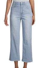 Joe's Jeans Women’s  29 High Rise Wide Leg  Crop Color Vintage Pinstripe Denim