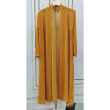 Women Mesh Cardigan Midi Kimono 3/4 Sleeve Sheer Tops Open Front Shawl Jacket
