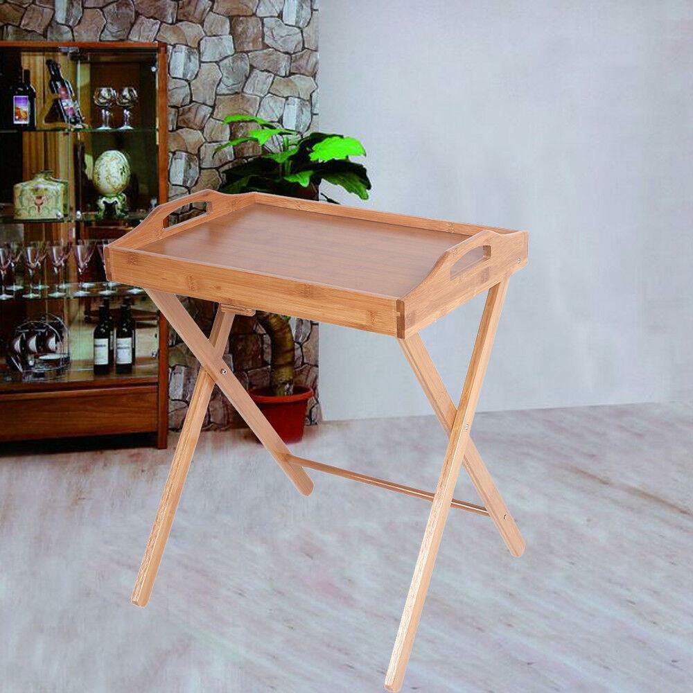 Portable Folding TV Tray Table Stand Dinner Coffee Kitchen Wood Furniture Picnic