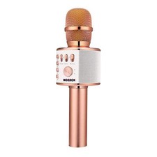 BONAOK Wireless Bluetooth Karaoke Microphone 3-in-1 Portable Handheld Mic Spe...