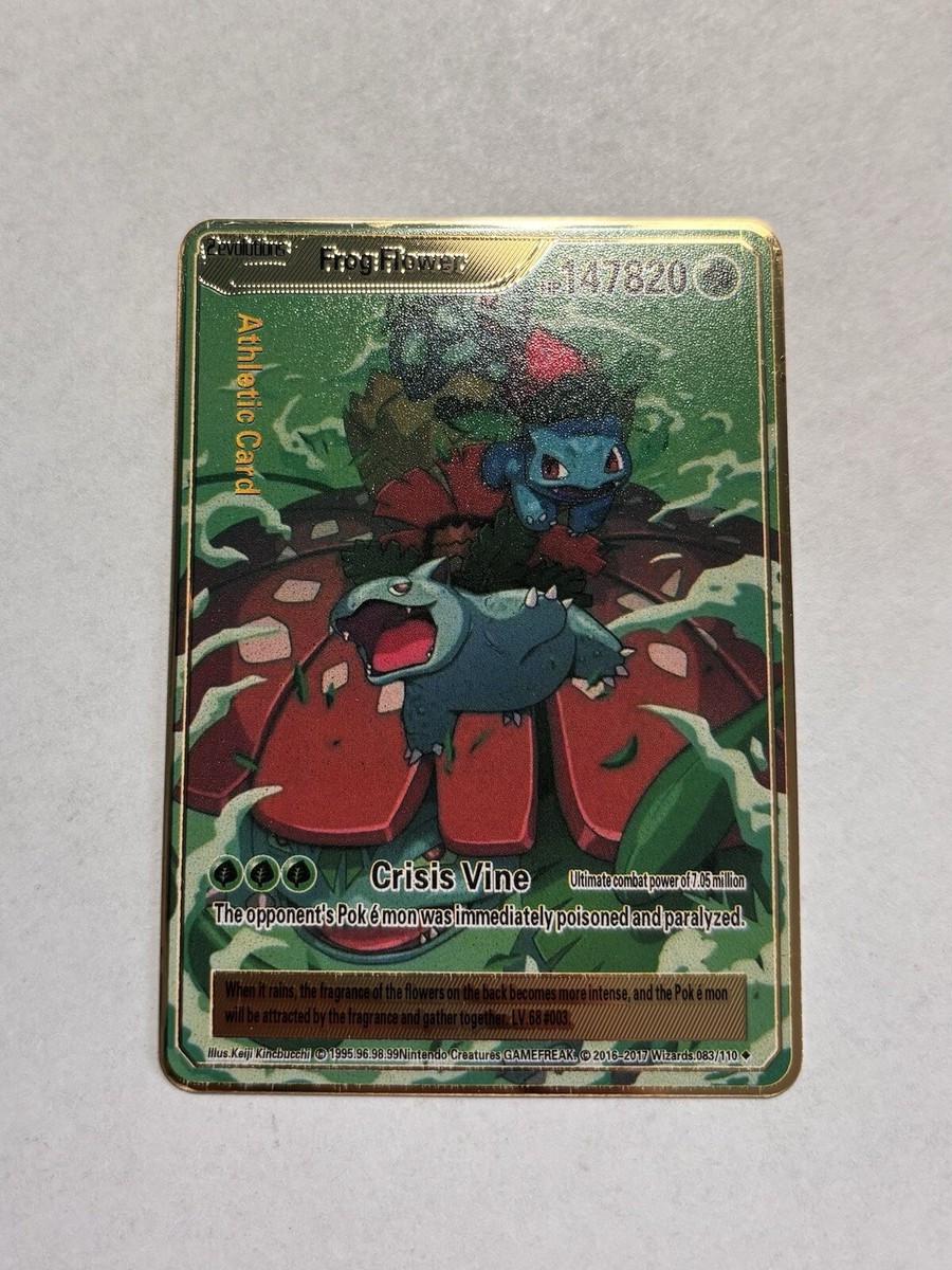 Venusaur Frog Flower 147820HP Athletic Card Gold Metal Fan Art