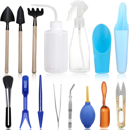 Succulent Plant Tools Set Mini Gardening Kit for Repotting and Care 15 Pcs