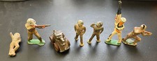 Original Vintage Seven Military Tank / Soldiers Lead Toy Figure Barclay Manoil