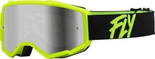 Fly Racing 2023 Zone Goggle (Black/Hi-Vis W/Silver Mirror/Smoke Lens, Youth)