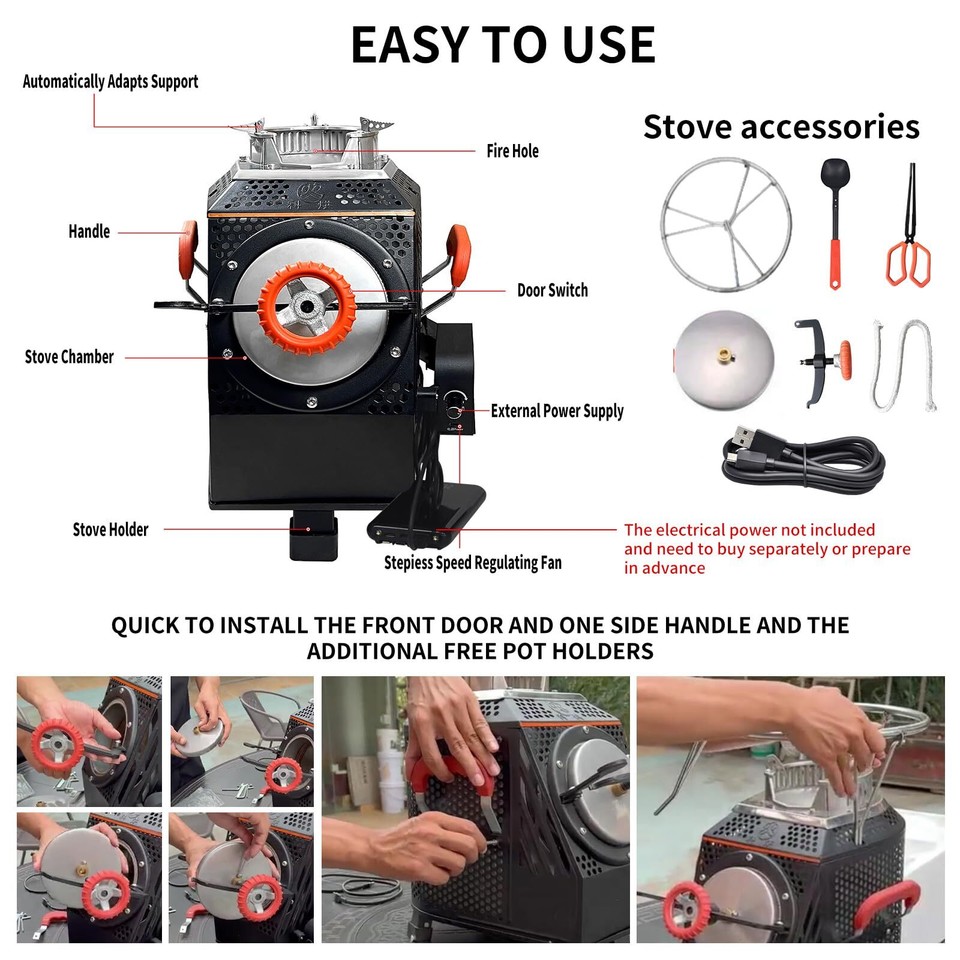 Wood Burning Camp Stove, Outdoor Portable Wood Burning Camp Stove