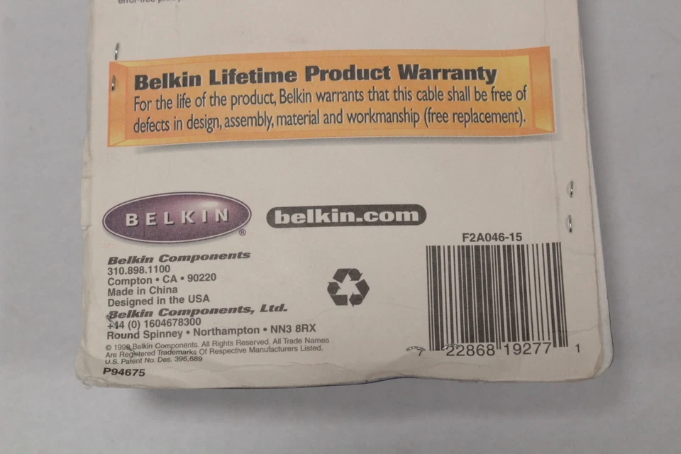 Belkin Pro Series IEEE 1284 15' High Speed Printer Cable-Parallel New EL3075 - Image 4 of 4