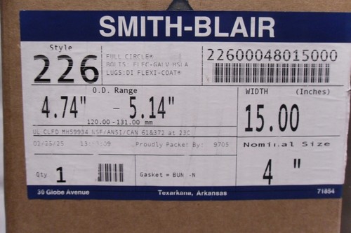 Smith-Blair 226 Series 4" x 15" Full Circle Repair Clamp Single Band - Picture 12 of 12