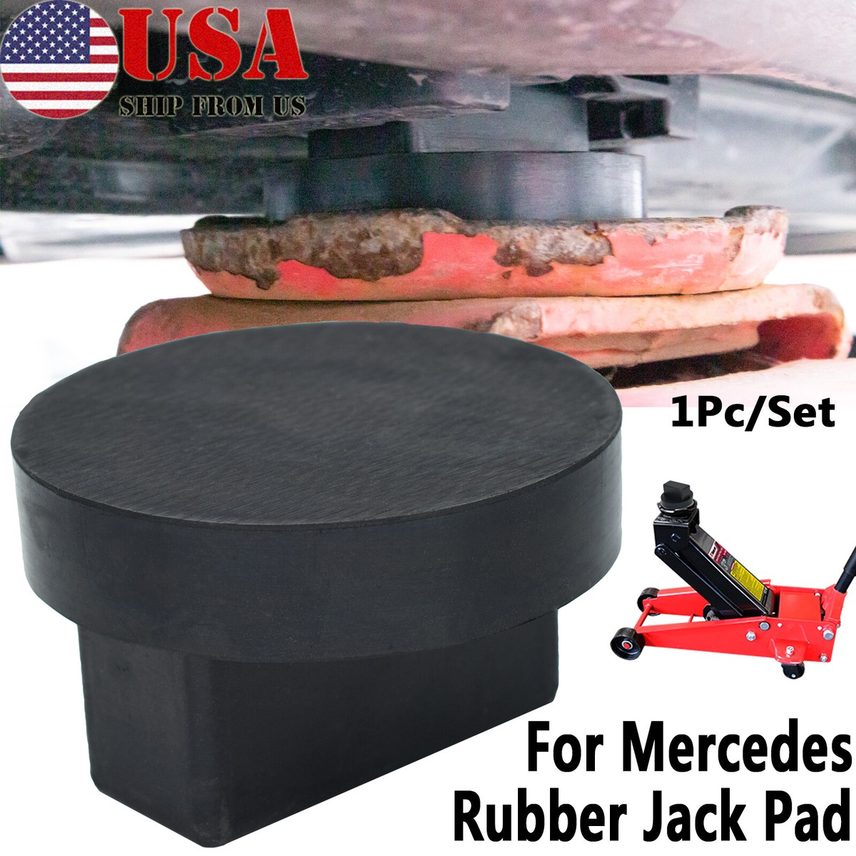 AutoXbert Rubber Jack Pad Adaptor For Mercedes – Fits A, B, C, E, GLA, GLK, GL, M, R Class