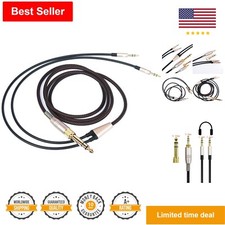 Braided Replacement Cable for Hifiman Headphones - Dual 3.5mm to 3.5mm Male Cord