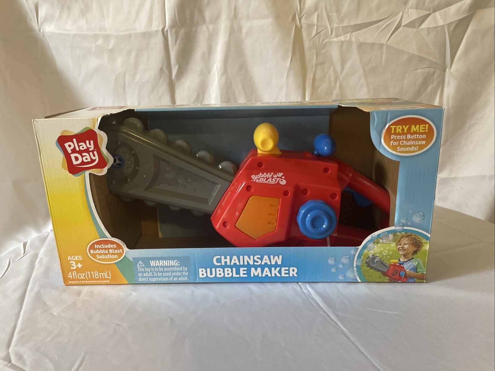 Red Bubble Chainsaw Toy for Kids Outdoor Pretend Play NEW