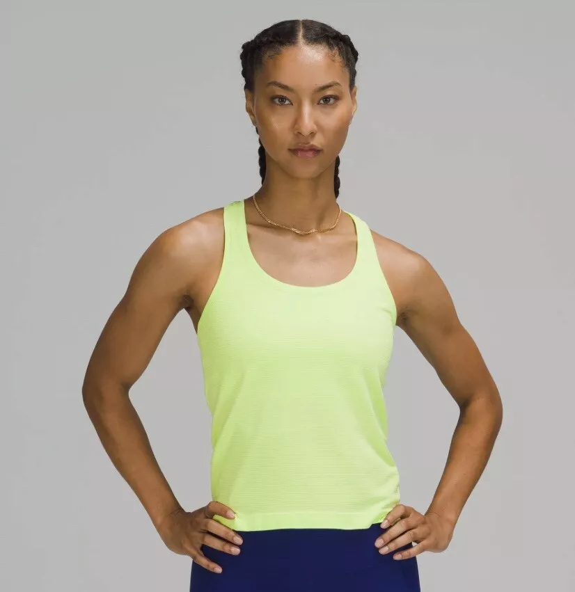 Neon yellow top racerback tank top
