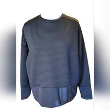 Nike Ribbed Dri-fit Training Crewneck Sweatshirt Black Large