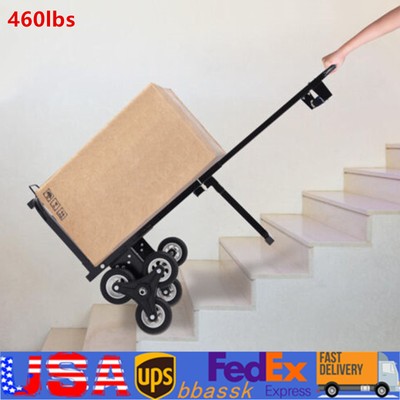 460lbs Portable Stair Climbing Cart Folding Trolley Stairs Climber Hand Truck 
