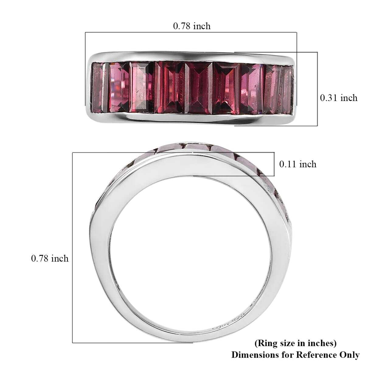 SO CLASSIC!! 2.60ctw Rhodolite Half Eternity Ring Platinum SO CLASSIC!! 2.60ctw Rhodolite Half Eternity Ring Platinum