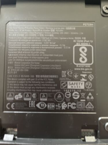 Dell P2719H 27in 1920 X 1080 Full HD IPS LED Backlit Monitor - Black - Picture 3 of 3