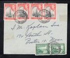 Bermuda 1952 Harrington to MA Cover franked 2 x 1/2p & 4 x 1p, Scott 105, 118 — photo 1