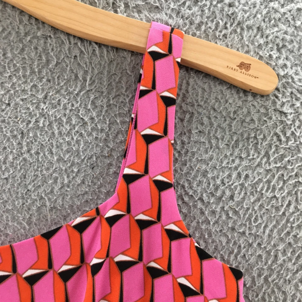 Mini Vestido Diane Von Furstenberg 4 Rosa Naranja Cremallera Lateral Redondo Foto 4 de 4