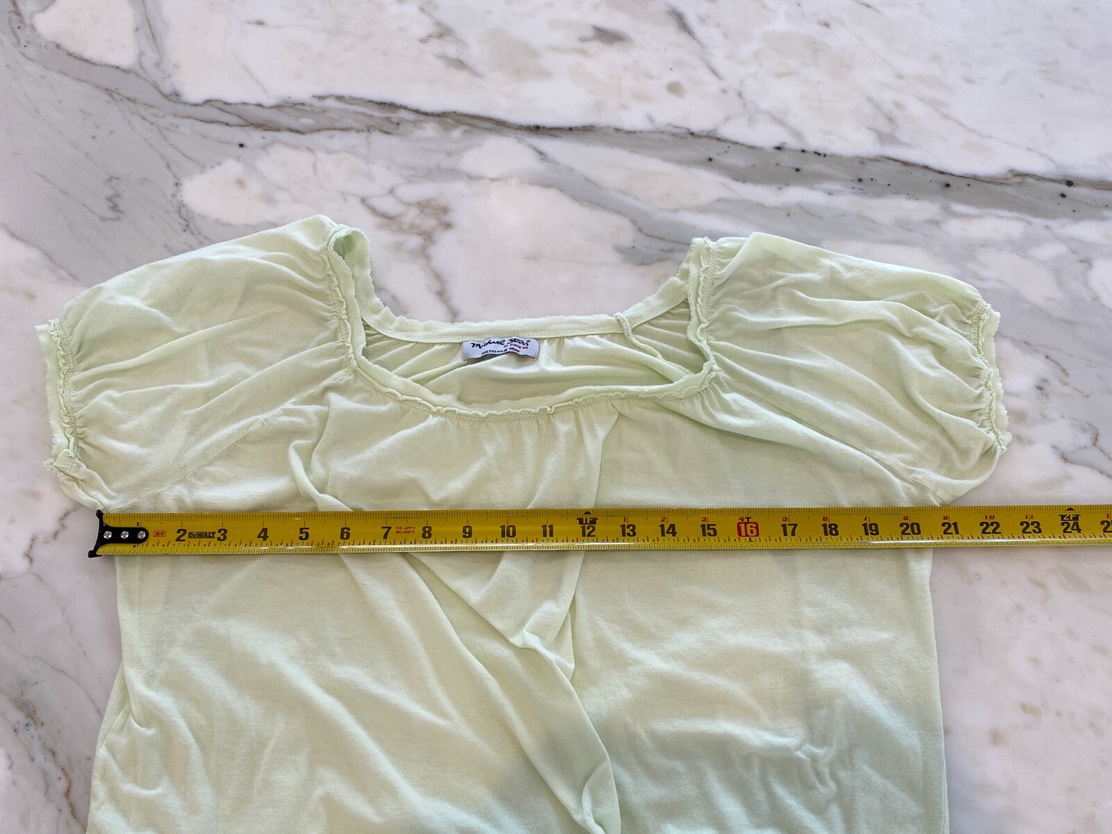 MICHAEL STARS LIGHT GREEN SUPIMA COTTON T-SHIRT ONE SIZE