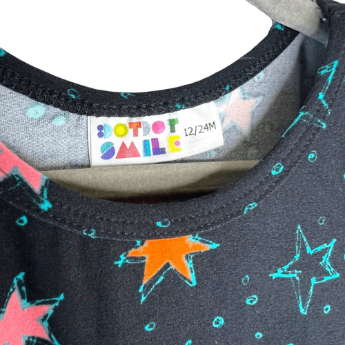 NEW Dot Dot Smile Black Star Cap Sleeve Dress 12-24M - 第 4/6 張圖片