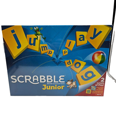 New - Mattel Scrabble Junior Board Game Two Fun Word Games In One! 2018 Sealed