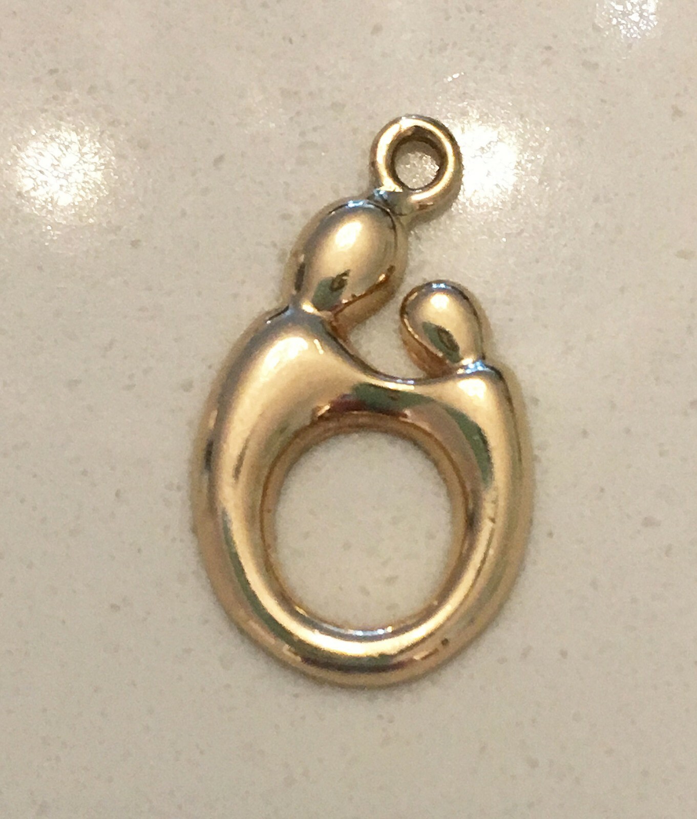 14K Yellow Gold Mother & Child Pendant or Charm Gem