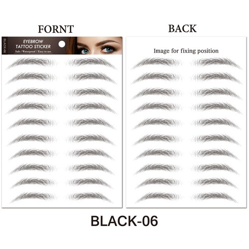 3D Brow Liner Sticker Bionic Tattoo False Eyebrow Stamp Waterproof Black Brown - Picture 12 of 26