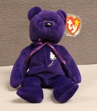 RARE 1st EDITION Ty Beanie Baby PRINCESS Diana Bear 1997 with PVC PELLET Retired