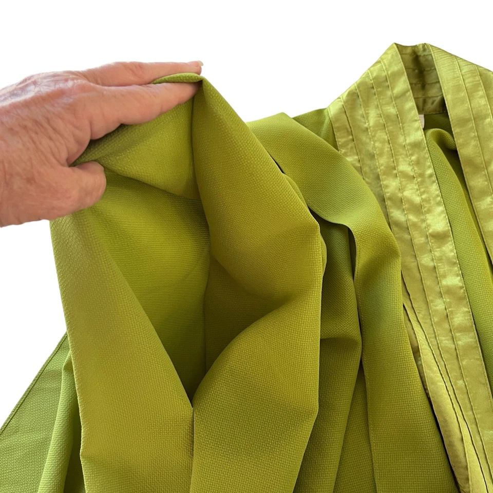 Chaqueta De Colección Tally Taylor Mujer 18W Verde Frente Abierto Manga Caftán Borde Satinado Foto 4 de 4