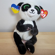 TY Beanie Baby - YING the Panda Bear (6 inch)(Extra Ukraine PEACE Tag) MWMTs
