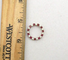 10K Yellow Gold Ruby & White Topaz Circle Pendant [P53] — photo 5